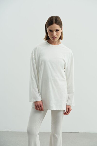 C&City Oversize μπλουζάκι με φαρδιά μανίκια - Πακέτο 2 964 Μαύρο/Εκρού