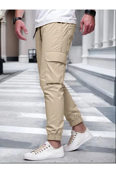 SERAZAT Cotton Cargo Pants Stretch Fabric Side Pocket Trousers