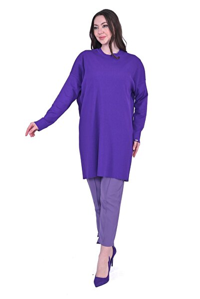 Invee Çubuk Knitwear Tunic Purple