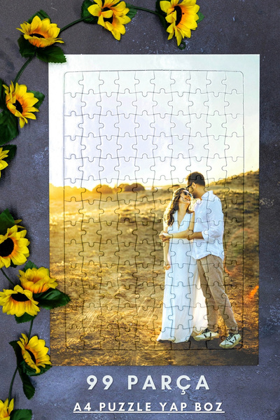 Photo Garage Kişiye Özel Fotoğraflı Yapboz Puzzle - 99 Parça A4 Resimli Pazıl Yapboz Sevgili Hediye