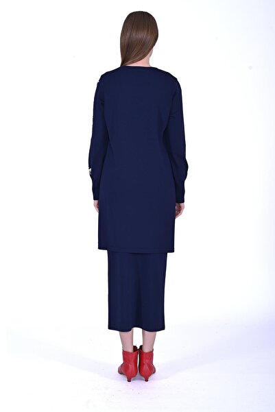 Invee Güldalı Knitwear Tunic Dark Blue-Stone