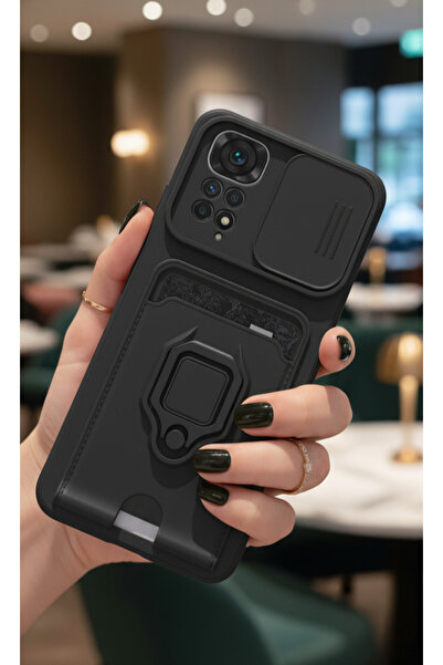 TechTrove Xiaomi Redmi Note 11 Pro Kılıf Kamera Koruma Sürgülü Kartvizitli Ka...