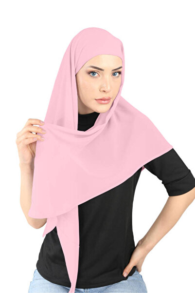 Ecardin وشاح بيضاوي جاهز من قماش الشيفون من بونيلي - ست 103 وردي