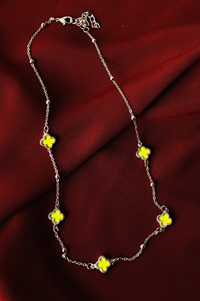 Bonicce قلادة من الفولاذ المقاوم للصدأ مكونة من 4 أوراق شجيرة لا تبهت