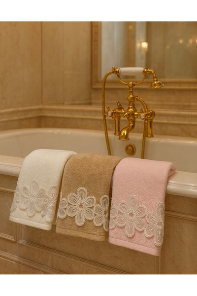 Çeyiz Bahçesi مجموعة مناشف مخملية ماري المهر