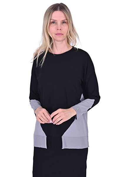 Invee Gometric Knitwear Tunic Black