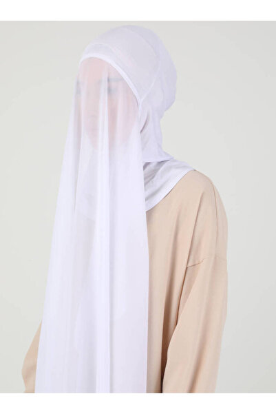 Ecardin Premium Hijab Chiffon Fabric Shawl - St 100 Λευκό