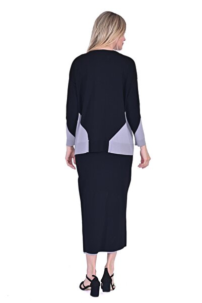 Invee Gometric Knitwear Tunic Black