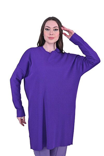 Invee Çubuk Knitwear Tunic Purple