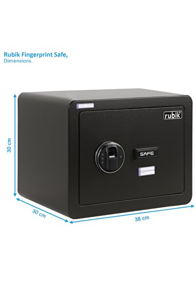 RUBIK Fingerprint Safe Box, Document Size RB-30YFP (30x38x30cm) Black