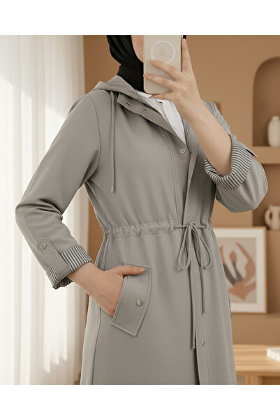 Modamorfo Καμπαρντίνα με γκρι ριγέ φόδρα