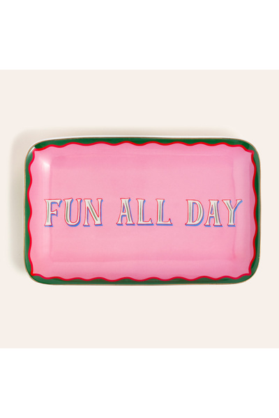 Zsa Zsa Zsu Luohu Porselen Servis Tabağı 22x11x2 Cm Pembe