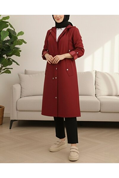 Modamorfo Тренч з підкладкою в смужку - бордовий