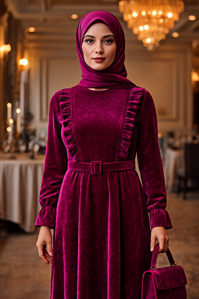 Yaren Moda kadife Elbise