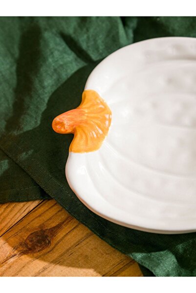 LC Waikiki Lcw Home 15 cm Figured Ecru Pumpkin Plate