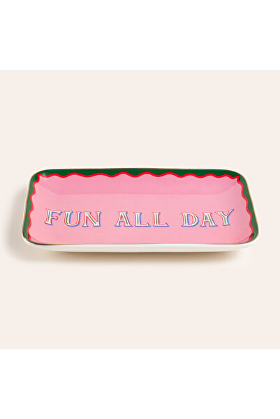 Zsa Zsa Zsu Luohu Porselen Servis Tabağı 22x11x2 Cm Pembe