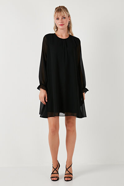 Lela Crew Neck Long Sleeve Chiffon Evening Dress Dress 611El303