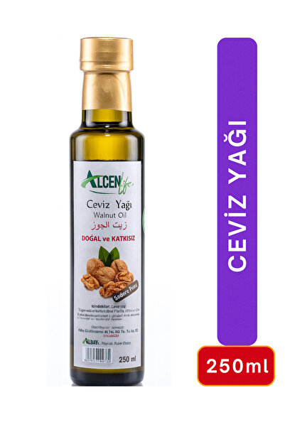 ALCEN LİFE Ceviz Yağı 250 mL Doğal Soğuk Sıkım Saf Besleyici Yağ