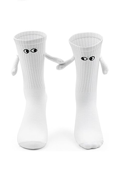 OEM Magnetic Couple Socks, Perfect Christmas Gift, White, Elastane, One Size, Set of 2 pairs