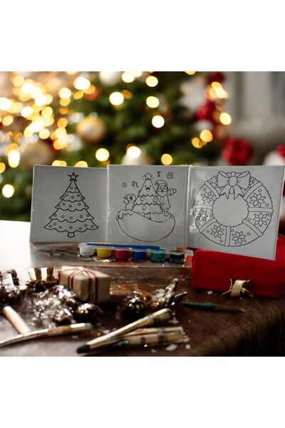 mika house YILBAŞI AKTİVİTE KUTUSU ÇOCUK BOYAMA SETİ BOYAMA TUVALİ HEDİYE SETİ