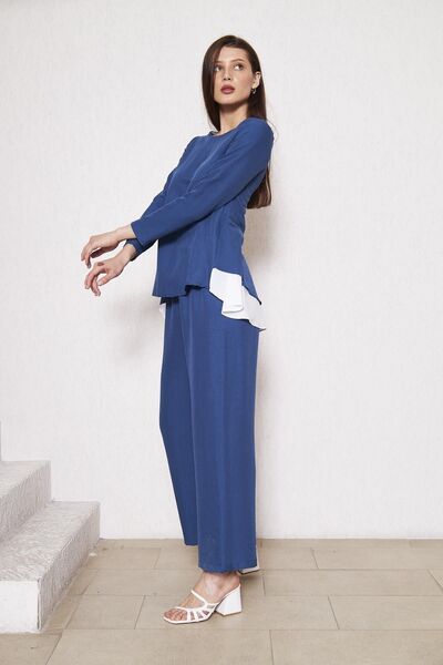 comstar Жіночий тунік з широкими штанинами, темно-синій, комплект з двох предметів