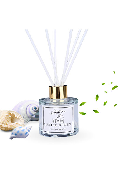 AromaZone Odorizant cu bețișoare MARINE BREEZE, Handmade – 120g, aromă de lun...