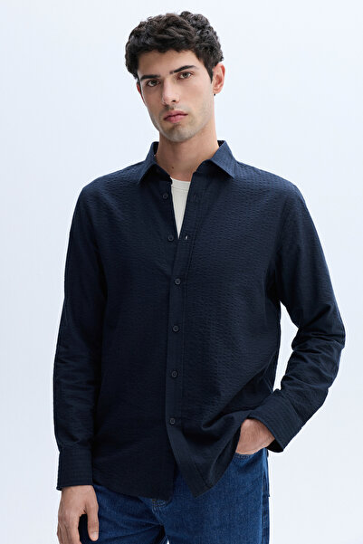 Mudo Regular Fit Textured Long Sleeve Shirt