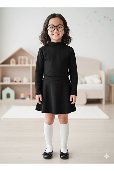 SANTA MİNO Kız Erkek Çocuk 6-7 Yaş Organik Doğal Pamuklu Günlük Dik Yaka Basic Body Bluz