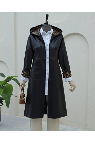 Modamorfo Шкіряна сумка на блискавці з відкидним рукавом - чорна