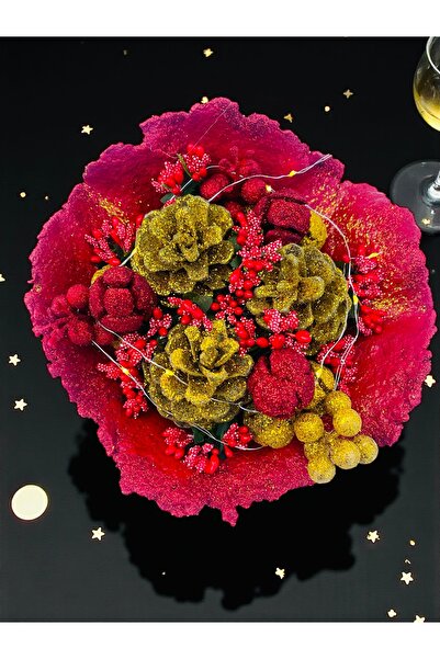 Bukiro زينة طاولة عيد الميلاد، زخرفة طاولة مخروطية ملونة، زخرفة طاولة عيد الميلاد، كوكينا 25 × 13 سم