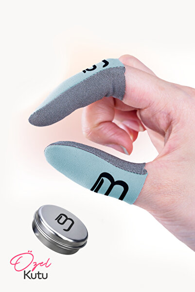 Bhave Hybrid Fingerring-1 Pair-Turquoise-Pubg Finger Gloves- with Storage Box- Sweat-Proof Gamer Fingerring