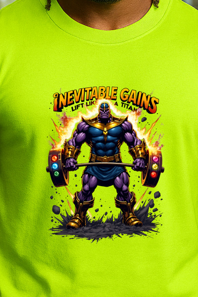 BESSA Men's Work Hard Printed Green Oversize Crew Neck Cotton Sleeveless T-Shirt/Undershirt