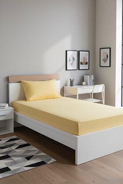 üntaş Life Single Yellow Fitted Sheet +1 Pillowcase