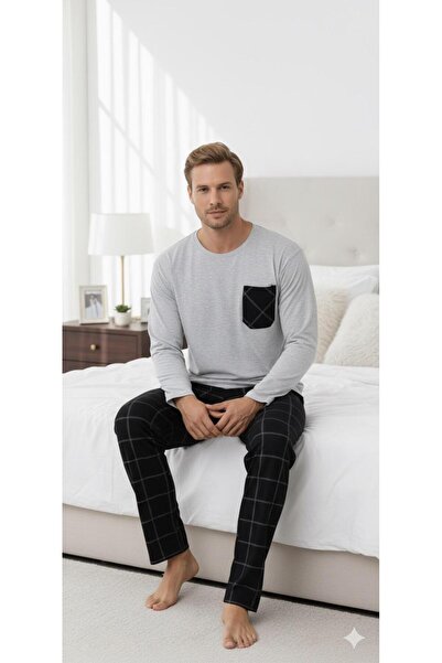 Sude HOMEWEAR Men's Long Sleeve Pajama Set