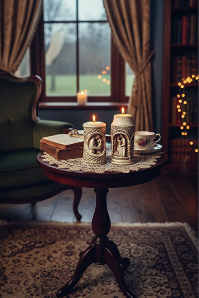 MODELAJSANAT Dekoratif 2'li mumluk Hediye Mumluk Ev Dekoratif mum Tealight Mumlar Dahildir