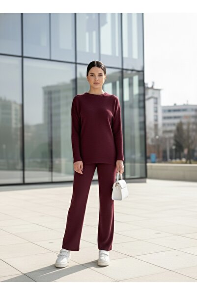 EYLANA Crew Neck Cotton Knitwear Set