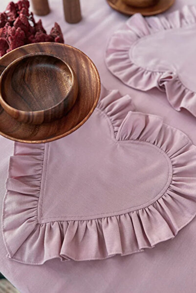 KaiHome Frilly Linen Supla / 2Pcs American Service Rosy Heart