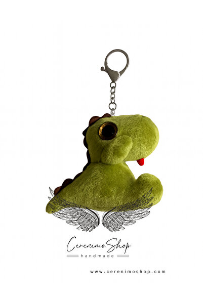 Cerenimo Shop Pofuduk Dinazor Tekli Anahtarlık-Çanta Charm-Araba Süsü