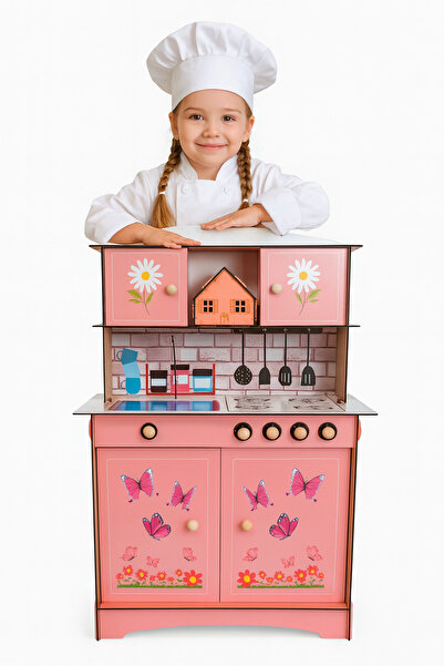 YAHO OYUNCAĞIN DOĞAL HALİ Ahşap Oyuncak Mutfak Tezgah Seti