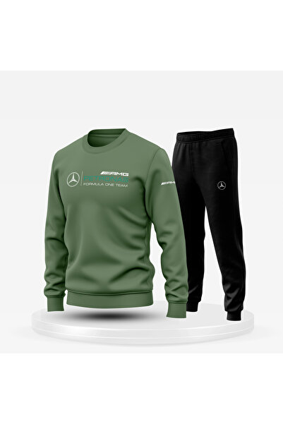 Bulvar Lee Crew Neck m'Ercedes B'Enz Printed Men's Tracksuit Set / Car