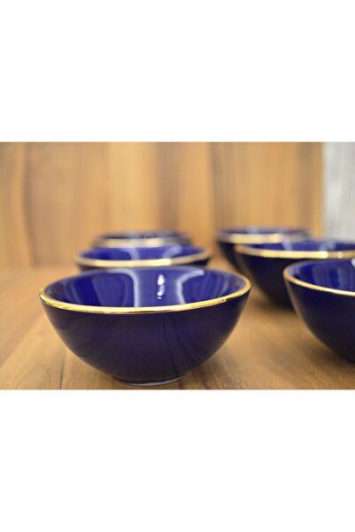 arı çini seramik 6 Adet Özel El Yapımı 24 K Altın Yaldızlı Seramik Çerezlik Sosluk Reçellik Kahvaltılık Sunumluk Kase