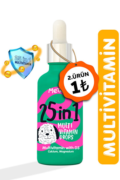 Metapet Köpekler Için Premium Multivitamin Damla, Eklem Destekleyici, C Ve D Vitaminleri, 50 ml