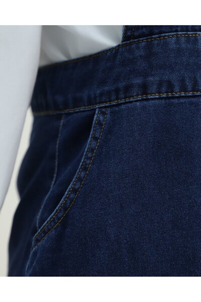 Modamorfo Φούστα με κουμπιά μπροστά και πλαϊνές τσέπες με βολάν τζιν Gilet -Laci