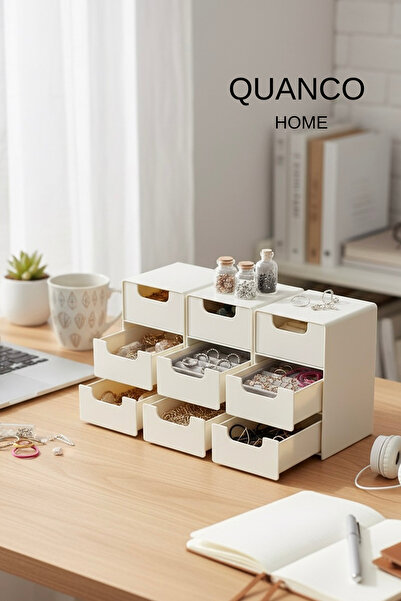 quanco 3 Adet Mini Organizer – 3 Çekmeceli Düzenleyici Set Takı, Hobi ve Küçü...