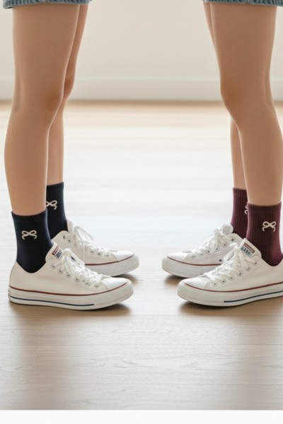 AYDK Set de șosete pentru ziua mamei, 2 perechi, din bumbac, brodate cu pangl...