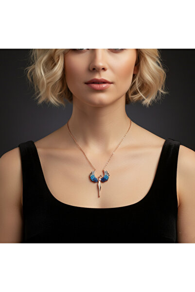 MODA Modahilye 925 Ayar Gümüş Aşk Meleği Rozegold Renk Kolye