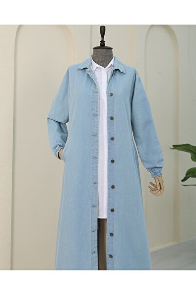 Modamorfo Джинси з гумкою на рукавах і ґудзиками по всій довжині - світло-сині