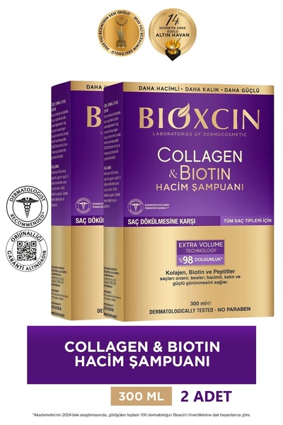 Bioxcin Bioxcin Collagen and Biotin Volume Shampoo - Set of 2