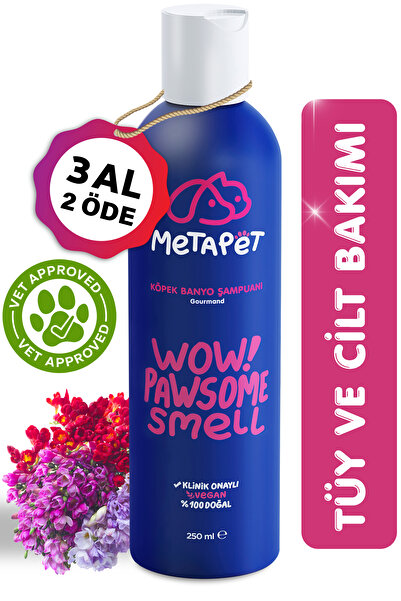 Metapet Organik Köpek Şampuanı, Doğal Koku Giderici Gourmand, Yavru Ve Hassas Ciltlere Uygun - 250 ml