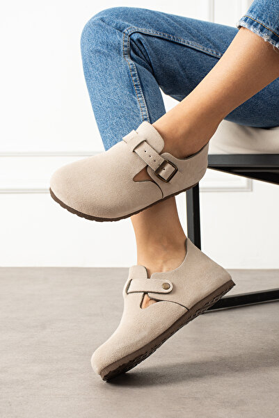 Mycorni Unisex Genuine Suede Closed Sabo Anatomical Arch Supported Natural Cork Sole Shoes